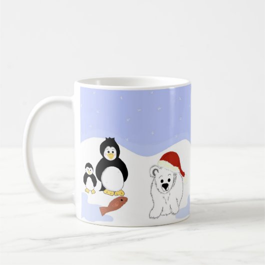 Polaire Beren en pinguïns Koffiemok (Links)