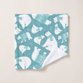 Polaire Beren en sneeuwvlokken Bad Handdoek (Wasdoekje)