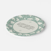 Polaire Beren en Snowflakes kerstSjabloon Papieren Bordje (Gekanteld)