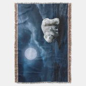 Polaire Beren en volle maan Deken (Voorkant Verticaal)