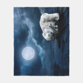 Polaire Beren en volle maan Fleece Deken (Voorkant)