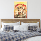 Polaire Beren genieten van Mokken van lagerbier Canvas Afdruk (Insitu (Slaapkamer))