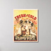 Polaire Beren genieten van Mokken van lagerbier Canvas Afdruk (Voorkant)