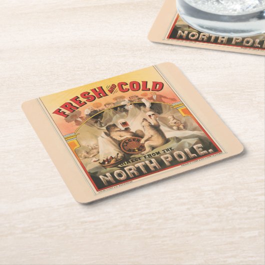 Polaire Beren genieten van Mokken van lagerbier Kartonnen Onderzetters (Schuin)