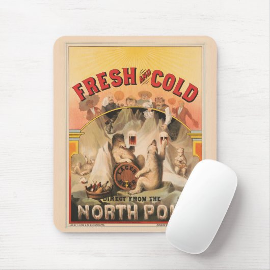 Polaire Beren genieten van Mokken van lagerbier Muismat (Met muis)