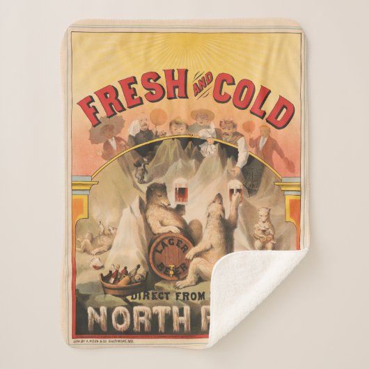 Polaire Beren genieten van Mokken van lagerbier Sherpa Deken (Voorkant)