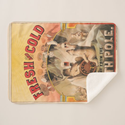 Polaire Beren genieten van Mokken van lagerbier Sherpa Deken (Voorkant (horizontaal))