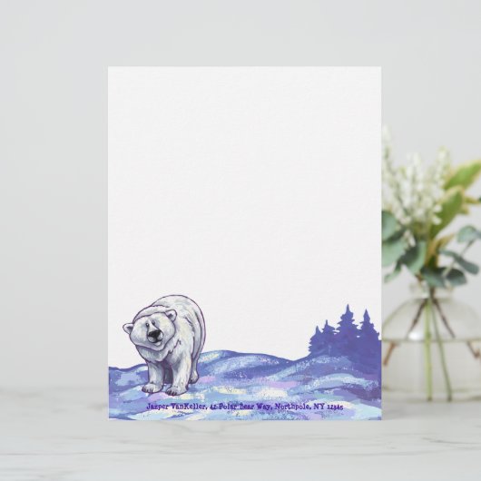 Polaire Beren Gepersonaliseerd Briefhoofd (Staand voorkant)