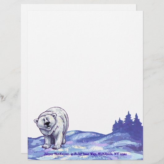 Polaire Beren Gepersonaliseerd Briefhoofd (Voorkant / Achterkant)
