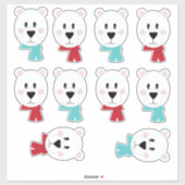 Polaire Beren hoofden met scheermesjes Sticker (Vel)