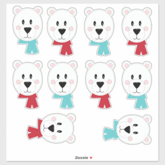 Polaire Beren hoofden met scheermesjes Sticker