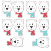 Polaire Beren hoofden met scheermesjes Sticker (Voorkant)