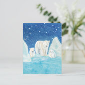 Polaire Beren Illustratie Briefkaart (Staand voorkant)