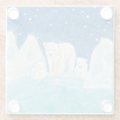 Polaire Beren Illustratie Glazen Onderzetter (Achterkant)