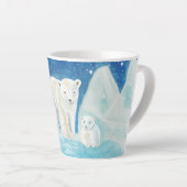 Polaire Beren Illustratie Latte Mok (Rechterhoek)