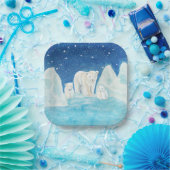 Polaire Beren Illustratie Papieren Bordje (Feest)