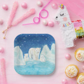 Polaire Beren Illustratie Papieren Bordje (Feest)