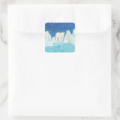 Polaire Beren Illustratie Vierkante Sticker (Tas)