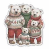 Polaire Beren in truien Sticker (Voorkant)