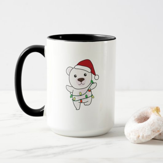 Polaire Beren kerstwinterdieren Polaire Beren Mok (Met donut)