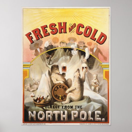  polaire Beren, Lager Beer Reclame Print (Voorkant)