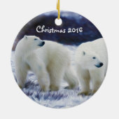 Polaire Beren laten het sneeuwen Keramisch Ornament (Achterkant)