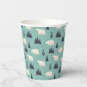 Polaire Beren met kerstfeest Papieren Bekers (Achterkant)