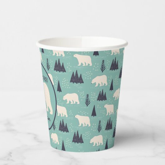 Polaire Beren met kerstfeest Papieren Bekers (Links)