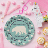 Polaire Beren met kerstfeest Papieren Bordje (Feest)
