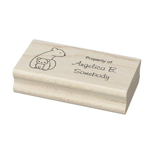 Polaire Beren: moeder en krab Rubberstempel (Stempel)