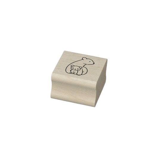 Polaire Beren: Moeder en welp 1x1 Rubberstempel (Stempel)