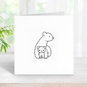 Polaire Beren: Moeder en welp 1x1 Rubberstempel