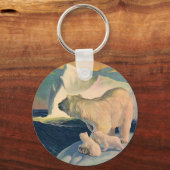 Polaire Beren op Iceberg, wilde Arctische dieren Sleutelhanger (Voorkant)