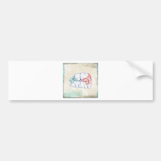 Polaire Beren Paar Bumpersticker (Voorkant)