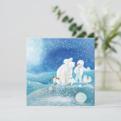 Polaire Beren, Polar Fox, Emperor pinguin en Snowm Feestdagenkaart (Staand voorkant)