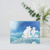 Polaire Beren, Polar Fox, Emperor pinguin en Snowm Feestdagenkaart (Staand voorkant)