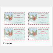 Polaire Beren rendierbaren Rechthoekige Sticker (Vel)