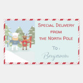 Polaire Beren rendierbaren Rechthoekige Sticker (Voorkant)