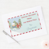 Polaire Beren rendierbaren Rechthoekige Sticker (Envelop)