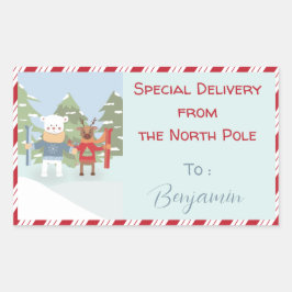 Polaire Beren rendierbaren Rechthoekige Sticker