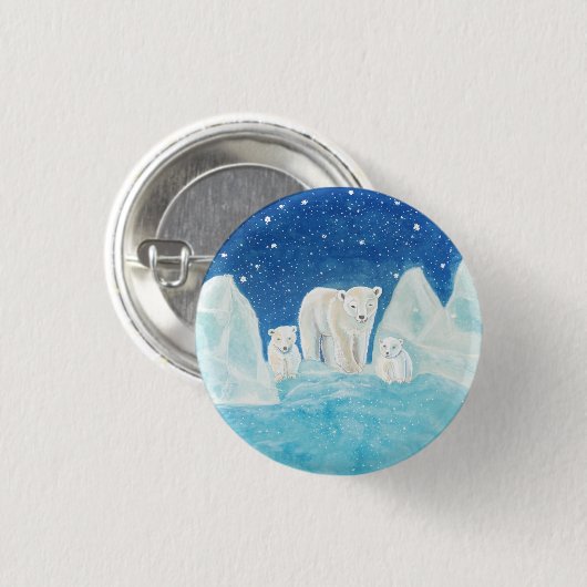 Polaire Beren Ronde Button 3,2 Cm (Voorkant /achterkant)