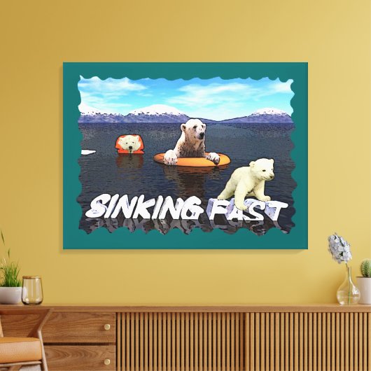 Polaire Beren - Snel zinken Canvas Afdruk (Insitu (Woonkamer))