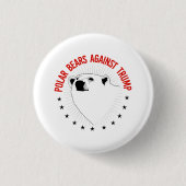 Polaire Beren tegen Trump Ronde Button 3,2 Cm (Voorkant)