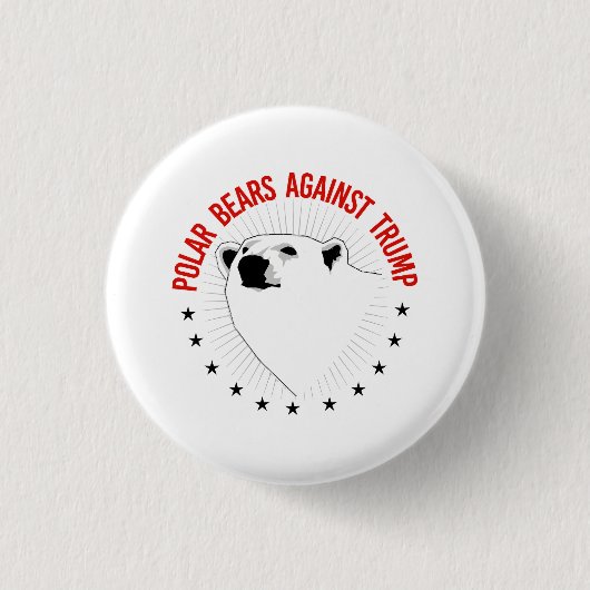 Polaire Beren tegen Trump Ronde Button 3,2 Cm (Voorkant)