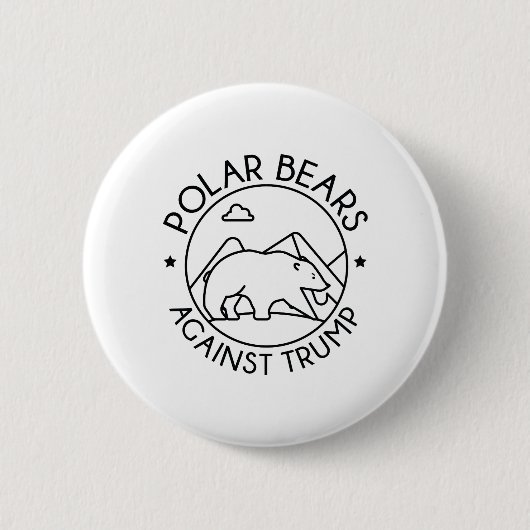 Polaire Beren tegen Trump Ronde Button 5,7 Cm (Voorkant)