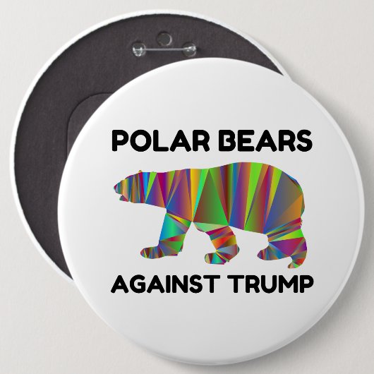 Polaire Beren tegen Trump Ronde Button 6,0 Cm (Voorkant /achterkant)