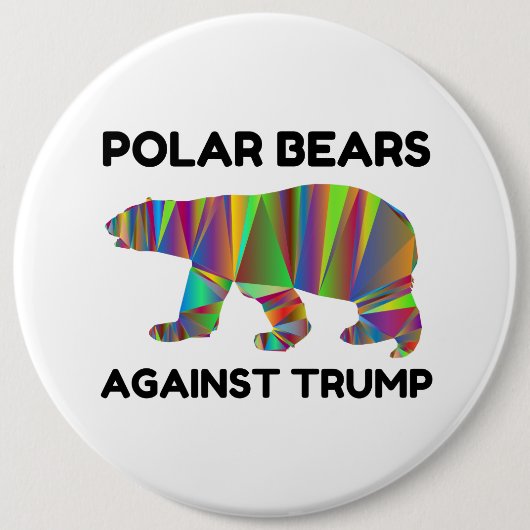 Polaire Beren tegen Trump Ronde Button 6,0 Cm (Voorkant)