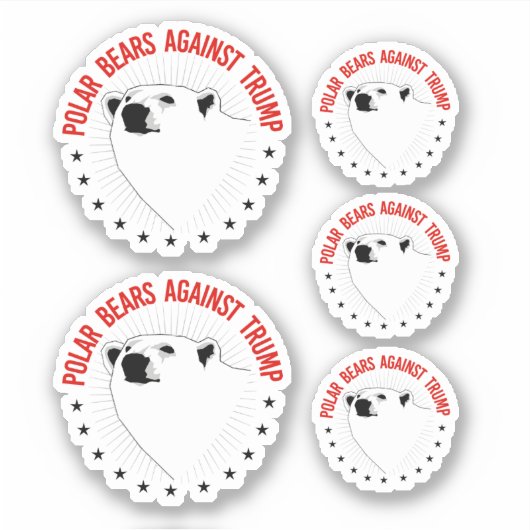 Polaire Beren tegen Trump Sticker (Voorkant)