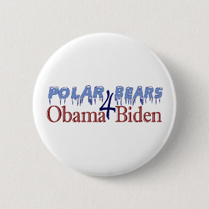 Polaire Beren voor Obama Biden 2008 Ronde Button 5,7 Cm