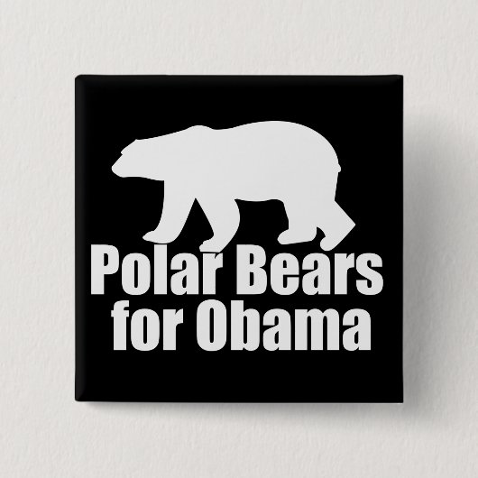 Polaire Beren voor Obama Vierkante Button 5,1 Cm (Voorkant)